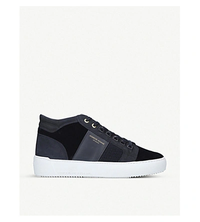 Andriod Mid Propulsion Velvet And Mesh Trainers In Navy