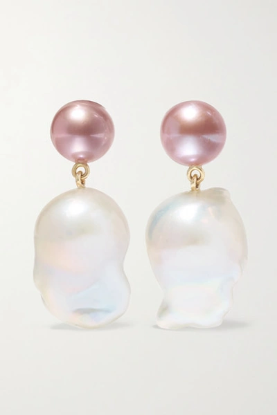 Sophie Bille Brahe Exclusive Venus Rose 14-karat Gold Pearl Earrings