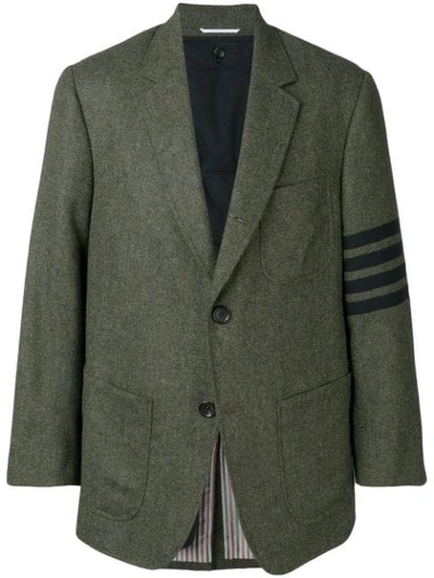 Thom Browne 4-bar Oversized Pocket Sack Sport Coat In Green