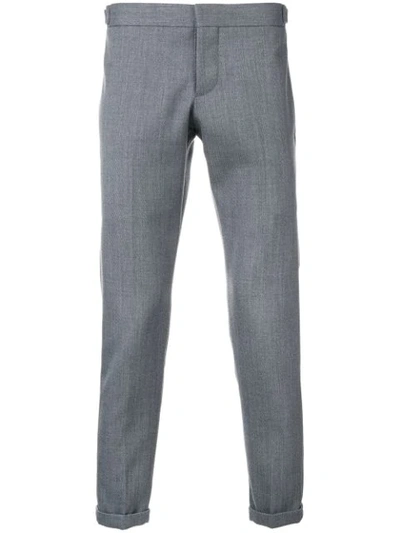 Thom Browne Rwb Stripe Lskinny Trouser In Grey
