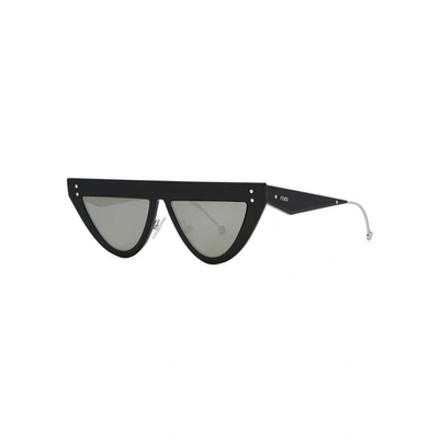 Fendi Defender Black Cat-eye Sunglasses