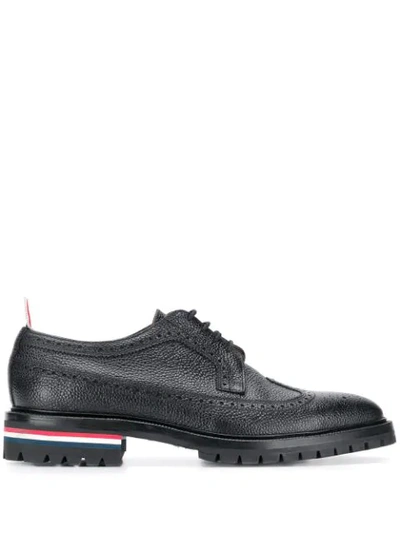 Thom Browne Classic Longwing Brogue Shoes In Black