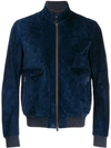 Ajmone Zipped Bomber Jacket In Blue