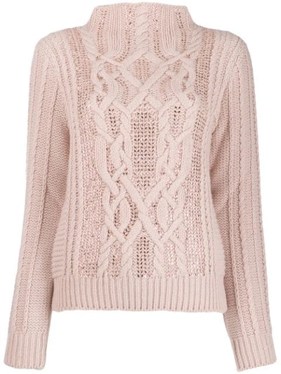 Ermanno Scervino Long-sleeve Knitted Sweater In 61320 Nude