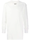 Rick Owens Drkshdw Long Sleeved Sweatshirt In White