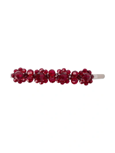 Simone Rocha Embellished Hair Clip In Silver,red