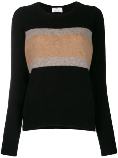 Allude Ribbed Jumper In Black ,neutral