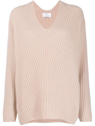 Allude Relaxed Jumper In Neutrals