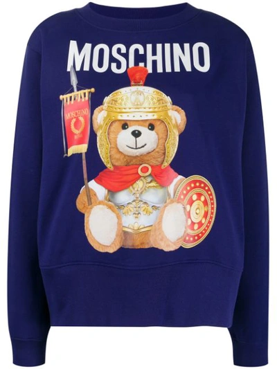 Moschino Women's Sweatshirt Roman Teddy Bear In Purple