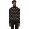 Fendi Logo-jacquard Wool Rollneck Sweater In F0g9q Noir