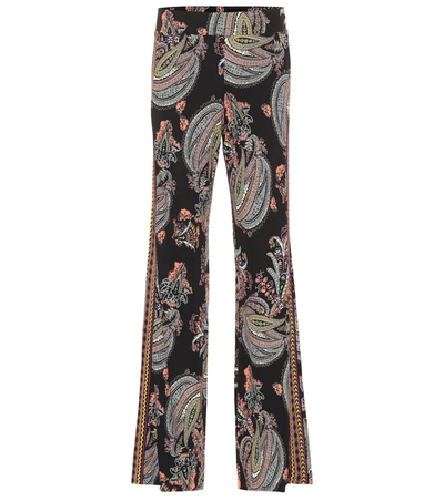 Etro Paisley-printed Flared Pants In Black