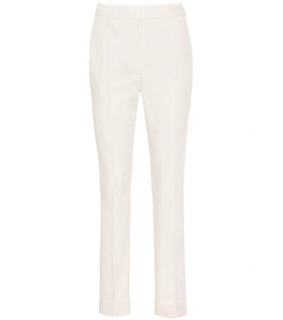 Stella Mccartney Striped Wool-twill Slim-leg Pants In White
