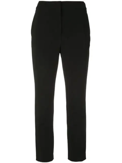 Rosetta Getty Cropped Satin-crepe Tapered Pants In Black