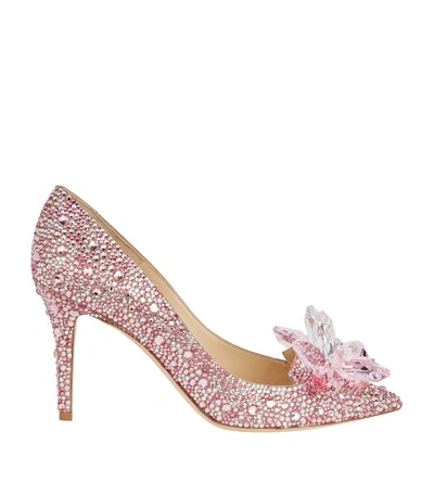 Jimmy Choo Alia 85 Crystal Pumps In Rose Mix