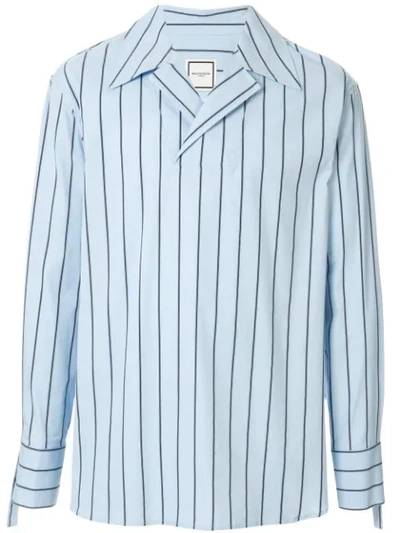 Wooyoungmi Striped Cotton Blend Poplin Shirt In 830l Light Blue