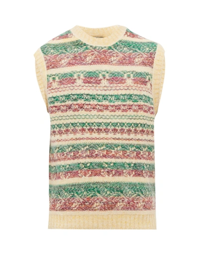 Acne Studios Slim-fit Fair Isle Jacquard Sweater Vest In Yellow