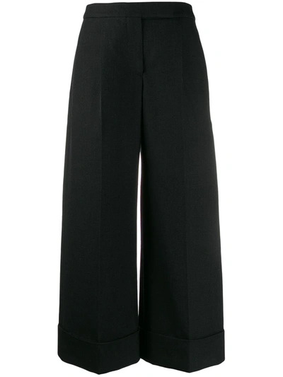 Simone Rocha Women's Wide-leg Wool Twill Trousers In Black