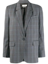 Isabel Marant Étoile Verix Prince Of Wales Checked Wool Blazer In Grey