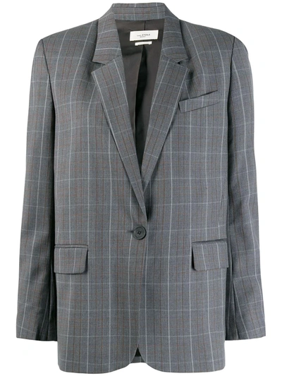 Isabel Marant Étoile Verix Prince Of Wales Checked Wool Blazer In Grey
