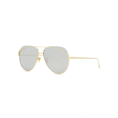 Linda Farrow Luxe Colt Gold-plated Aviator-style Sunglasses