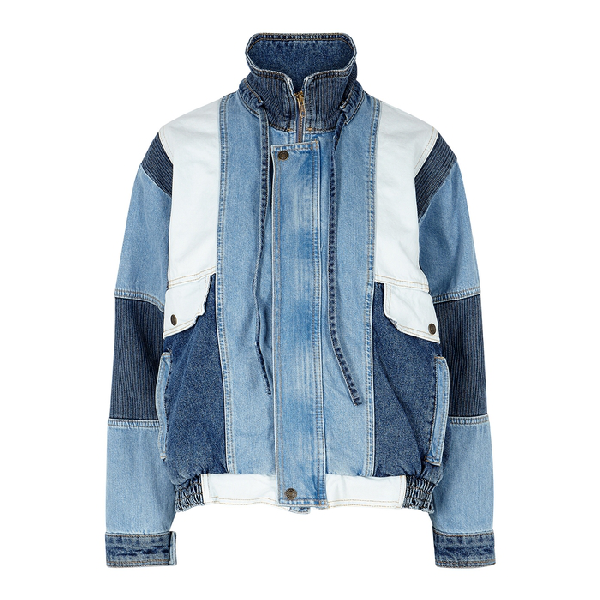 denim patchwork jacket