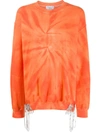 Collina Strada Orange Tie-dye Embellished Sweatshirt