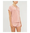 Eberjey Gisele Jersey Pyjama Set In Black/sorbet Pink