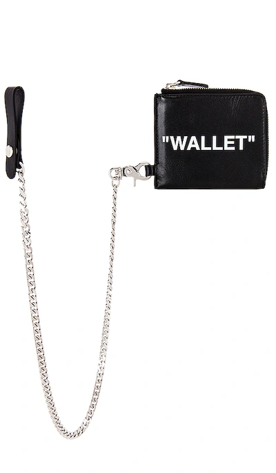 Off-white Quote Chain Wallet In Black