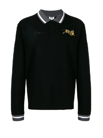 Kenzo Jumping Tiger Polo In Black