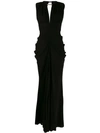 Alexander Mcqueen Pleated Waist Dress In 1000 Black