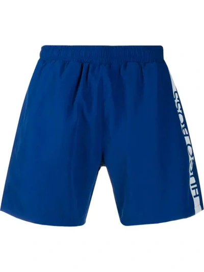Hugo Boss Side Logo Swim Shorts In Blue