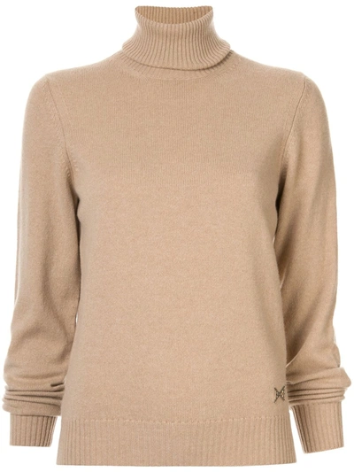 Barrie Turtle Neck Jumper In Brown