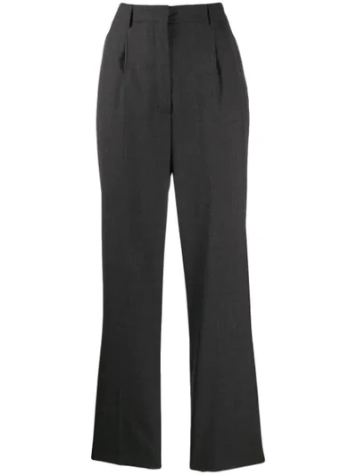 Prada High-waist Wool Trousers In Grey