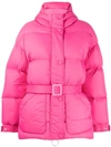 Ienki Ienki Michlin Belted Puffer Jacket In Pink