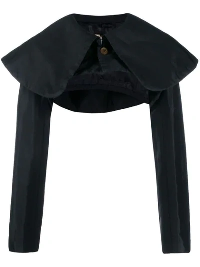 Comme Des Garçons Comme Des Garçons Shoulder-cape Cropped Coat In Black