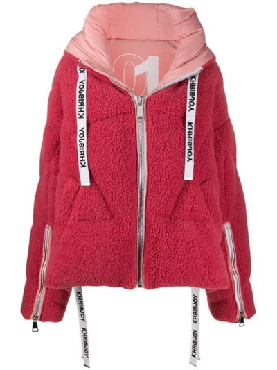 Khrisjoy Shearling Padded Jacket In Pink