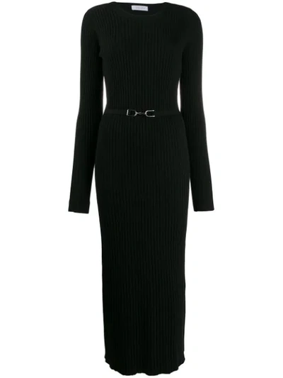 Gabriela Hearst Luisa Avalon Belted Wool-blend Sweater Dress In Black