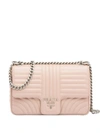 Prada Diagramme Large Leather Shoulder Bag In Pink