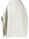 Jil Sander Asymmetric Draped Knitted Skirt In Grey