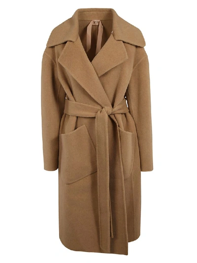 N°21 Tie Waist Coat In Brown