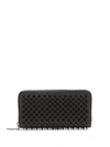Christian Louboutin Panettone Spike-embellished Leather Wallet In Black