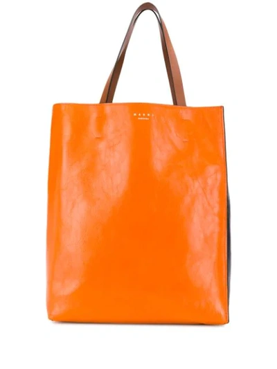 Marni Large Tote Bag In Orange