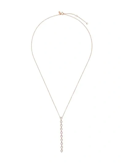 Ef Collection 14kt Gold Diamond Rear Drop Necklace In Bronze