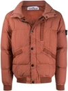 Stone Island Crinkle Reps Padded Jacket In Orange