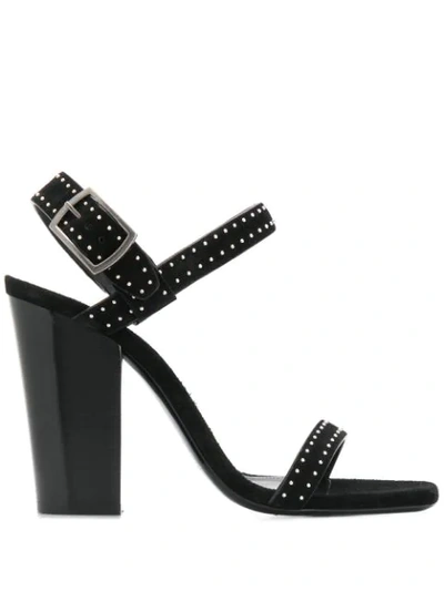 Saint Laurent Oak 100 Studded Sandals In Black