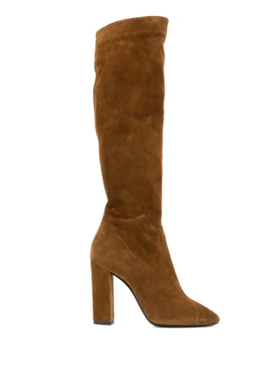 Saint Laurent Lou 105 Knee-length Boots In Neutrals