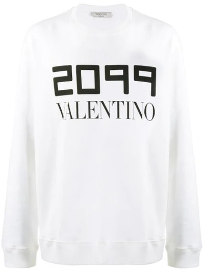 Valentino Men's 2099 Logo Sweatshirt In White