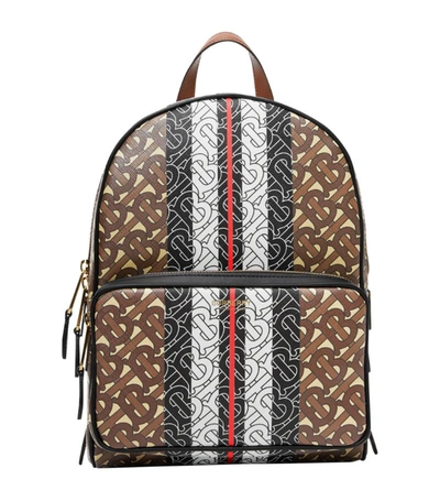 Burberry Monogram Printed E-canvas Backpack In Brown