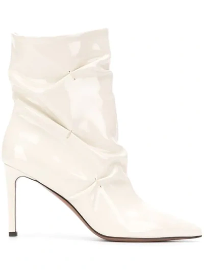 L'autre Chose Creased Detail Boots In Neutrals