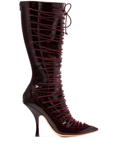 Y/project Lace-up 100mm Boots In Red